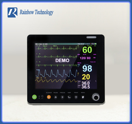 Wieloparametrowy monitor pacjenta z ekranem dotykowym i EKG HR PR SPO2 NIBP RESP TEMP