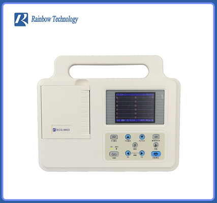 12-kanałowe krzywe EKG Przenośna medyczna maszyna EKG 3,5-calowa maszyna EKG z przewodami