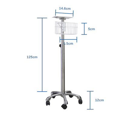 Wielkość opakowania 69 cm L x 21 cm W x 46 cm H wózek monitorujący pacjentów o wysokości uchwytu 140 cm