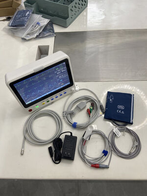 Przenośny 10-calowy monitor medyczny do oddziału ratunkowego, EKG, wieloparametrowy, do intensywnej opieki, przenośny monitor kardiologiczny