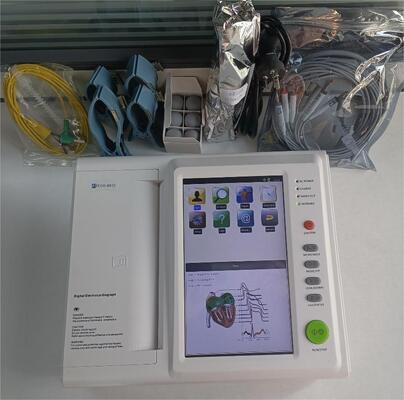 Drukarka elektrokardiograficzna medyczna Oprogramowanie ekranu dotykowego Laptop z kanałami prowadzi EKG Źródło zasilania Materiał elektryczny