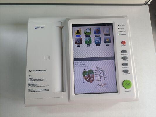 Drukarka elektrokardiograficzna medyczna Oprogramowanie ekranu dotykowego Laptop z kanałami prowadzi EKG Źródło zasilania Materiał elektryczny